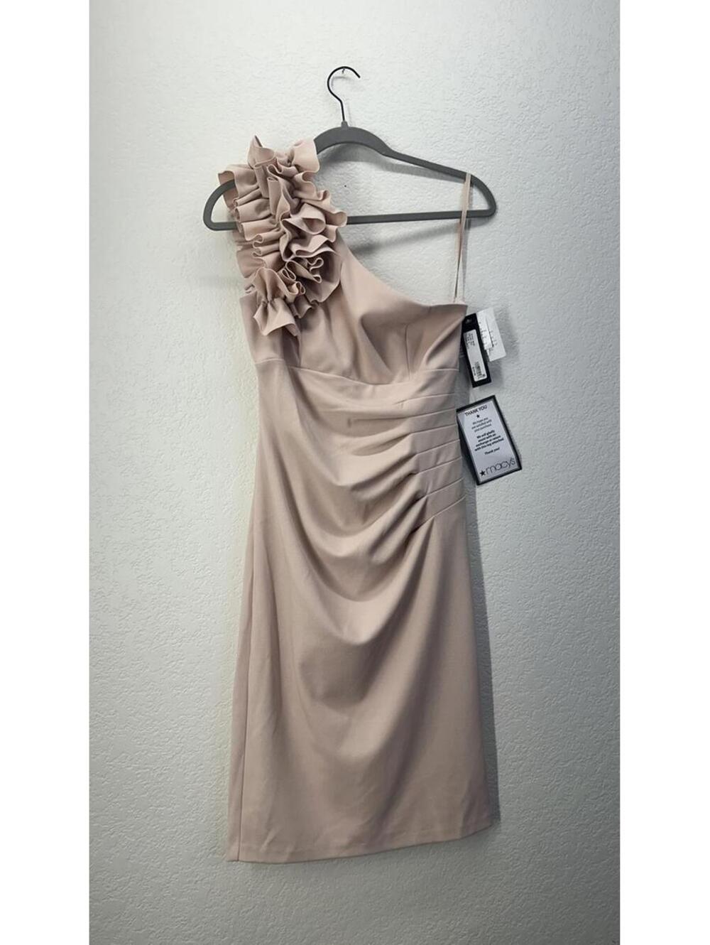XSCAPE Women's One-Shoulder Scuba Crepe Sheath Dress Size 8